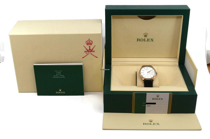 Rolex | Cellini | 50515 | Rose gold | 39 mm | Leather | Silver | Automatic