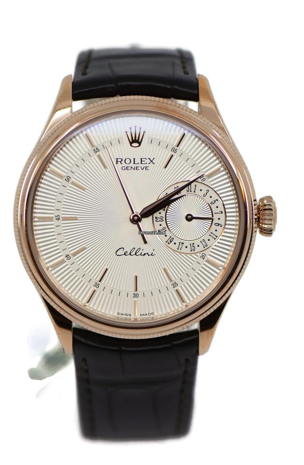 Rolex | Cellini | 50515 | Rose gold | 39 mm | Leather | Silver | Automatic