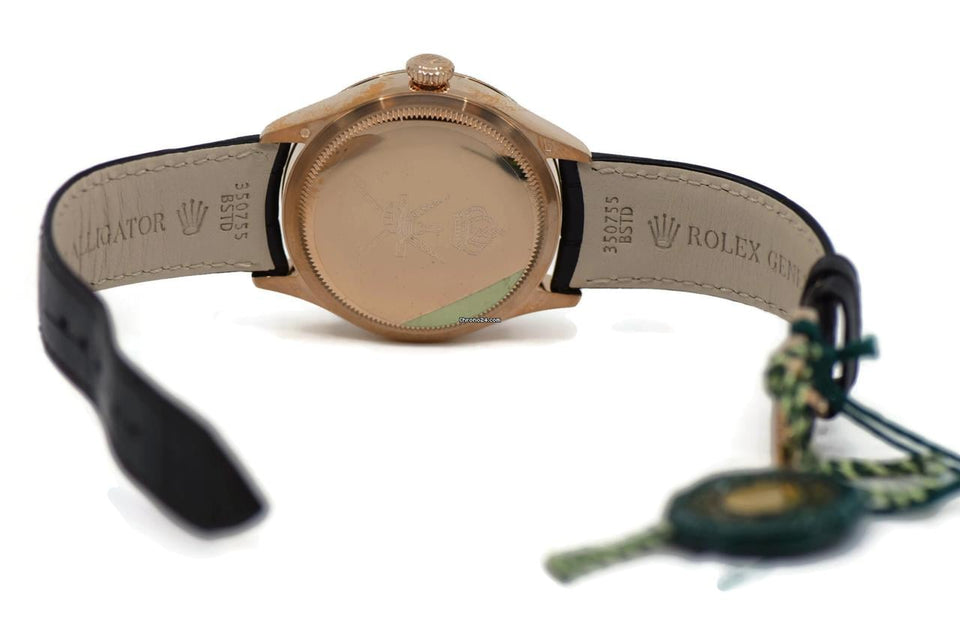 Rolex | Cellini | 50515 | Rose gold | 39 mm | Leather | Silver | Automatic