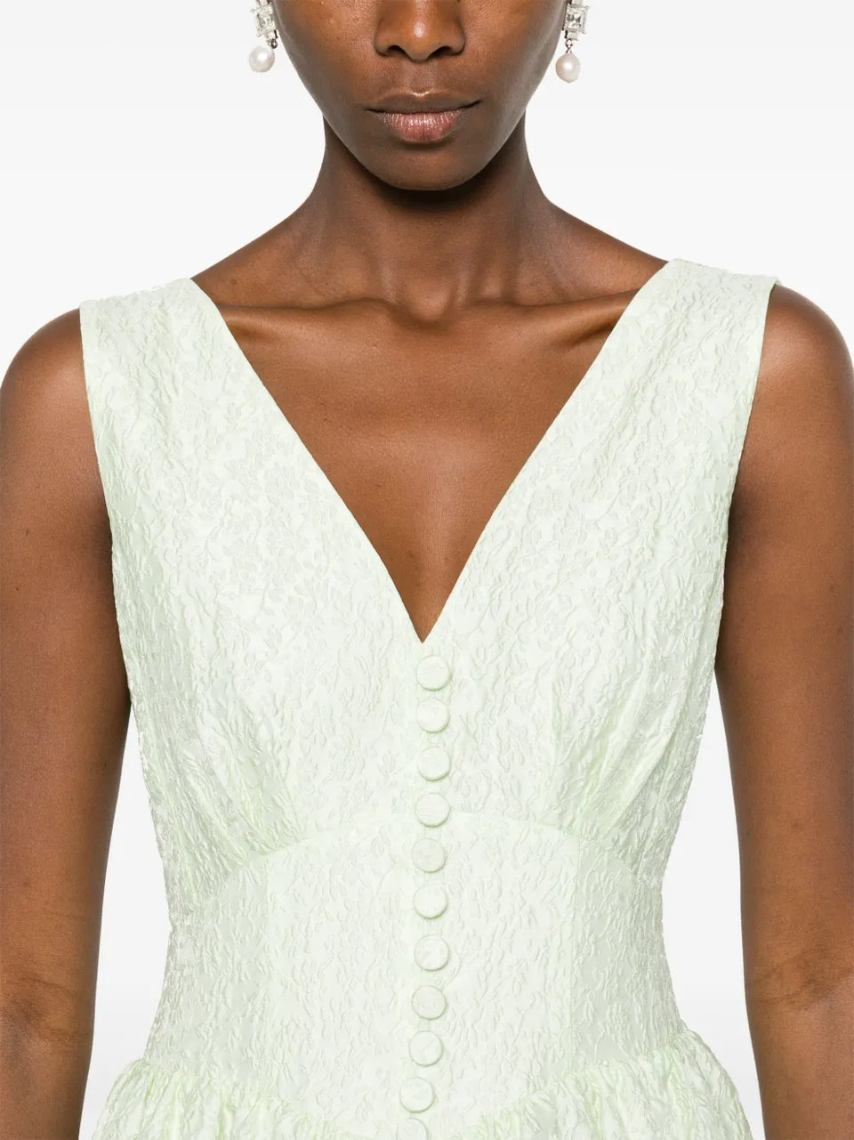 brocade-effect tiered dress