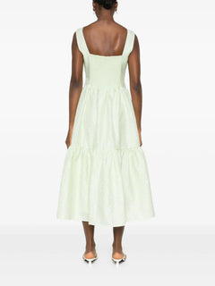 brocade-effect tiered dress