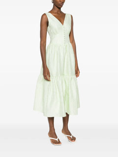 brocade-effect tiered dress