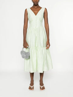 brocade-effect tiered dress