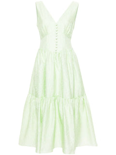 brocade-effect tiered dress