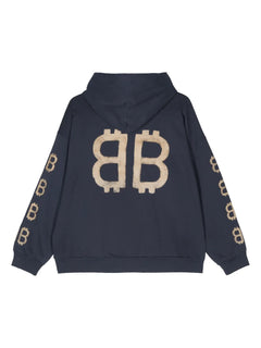 Crypto logo-print distressed Hoodie