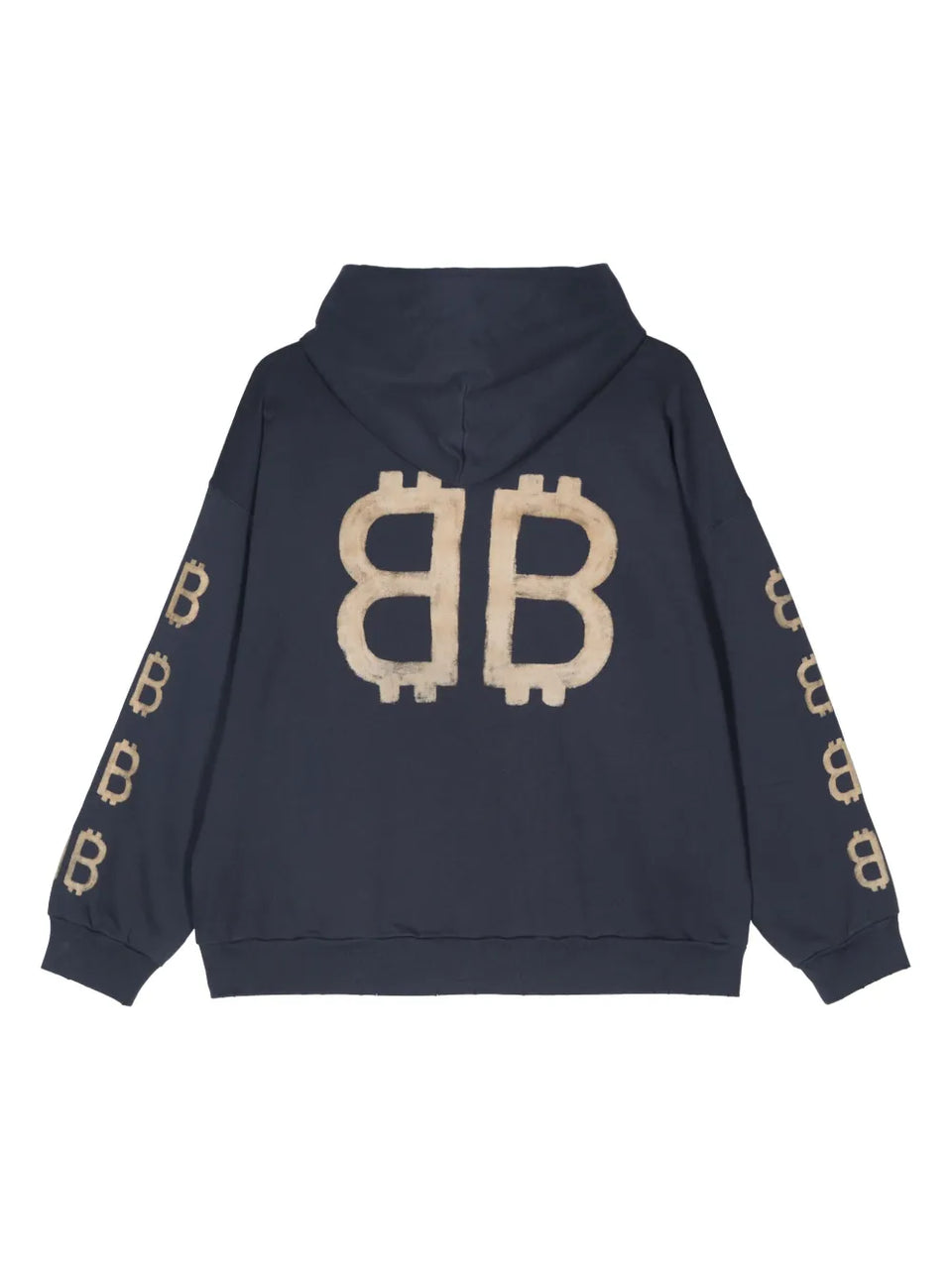 Crypto logo-print distressed Hoodie