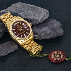 Rolex | Day-Date | 18038 | Yellow gold | 36mm mm | Yellow gold | Red | Automatic