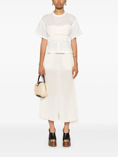 Cari crochet-panelling blouse