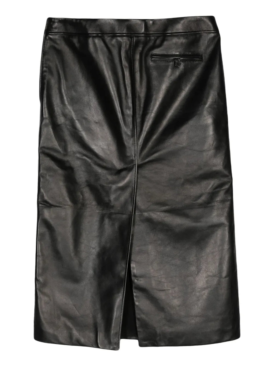 low-rise leather skirt