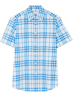 Burberry check-pattern short-sleeve cotton shirt