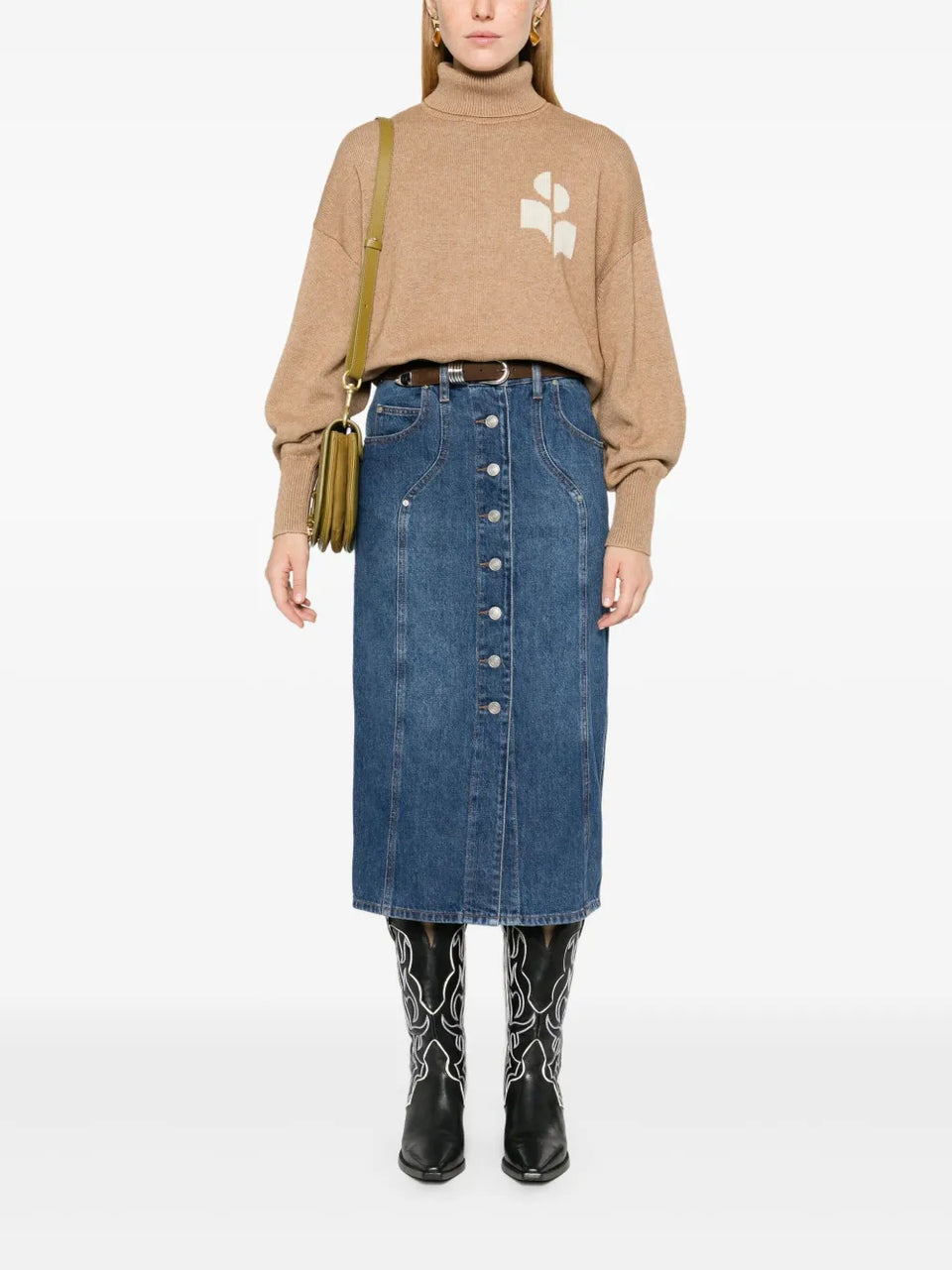 Vandy denim midi skirt