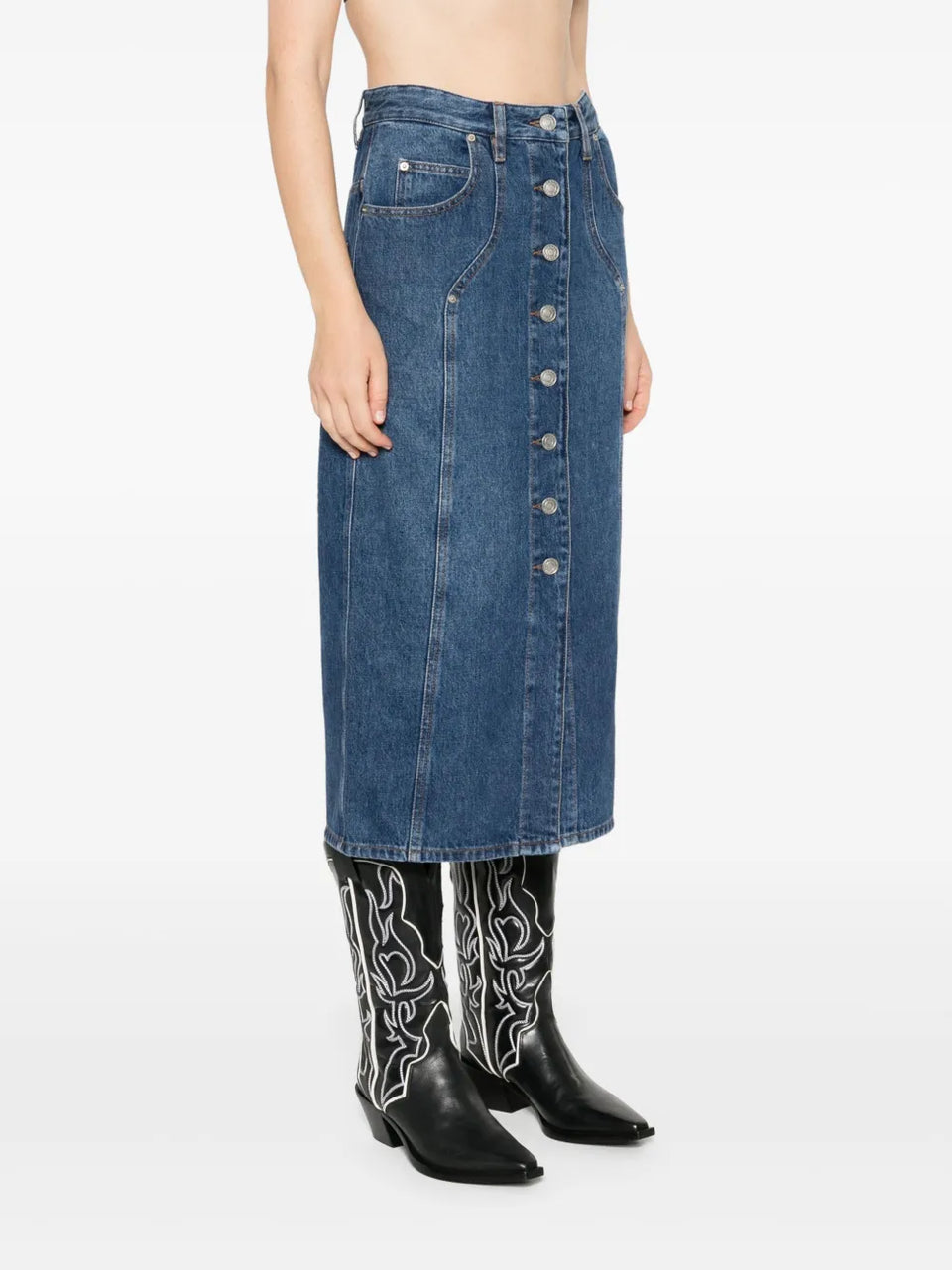 Vandy denim midi skirt