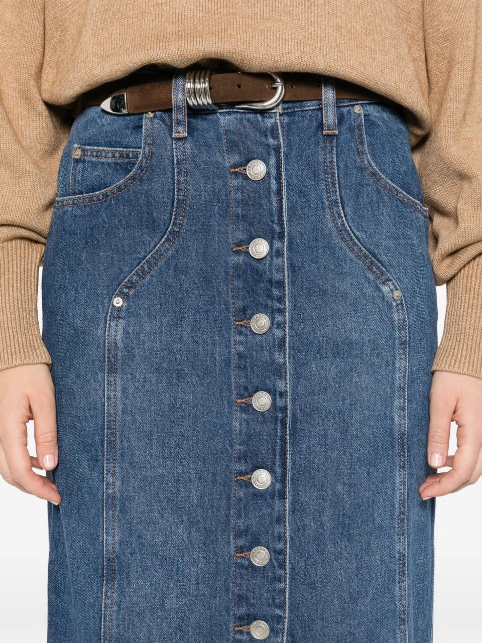 Vandy denim midi skirt