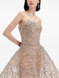 Crystal Embroidered cord gown