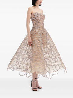 Crystal Embroidered cord gown