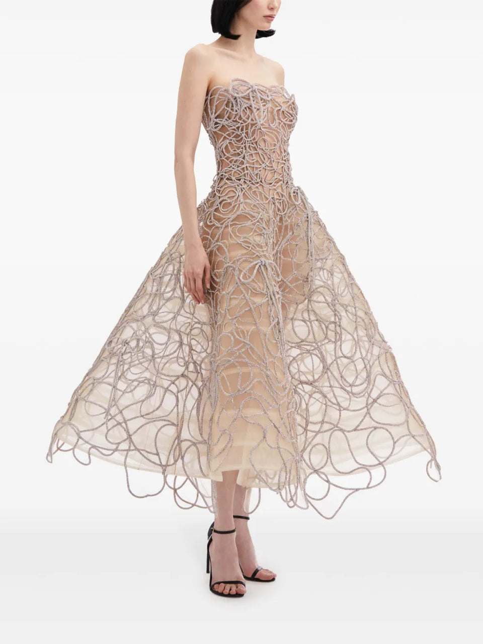 Crystal Embroidered cord gown