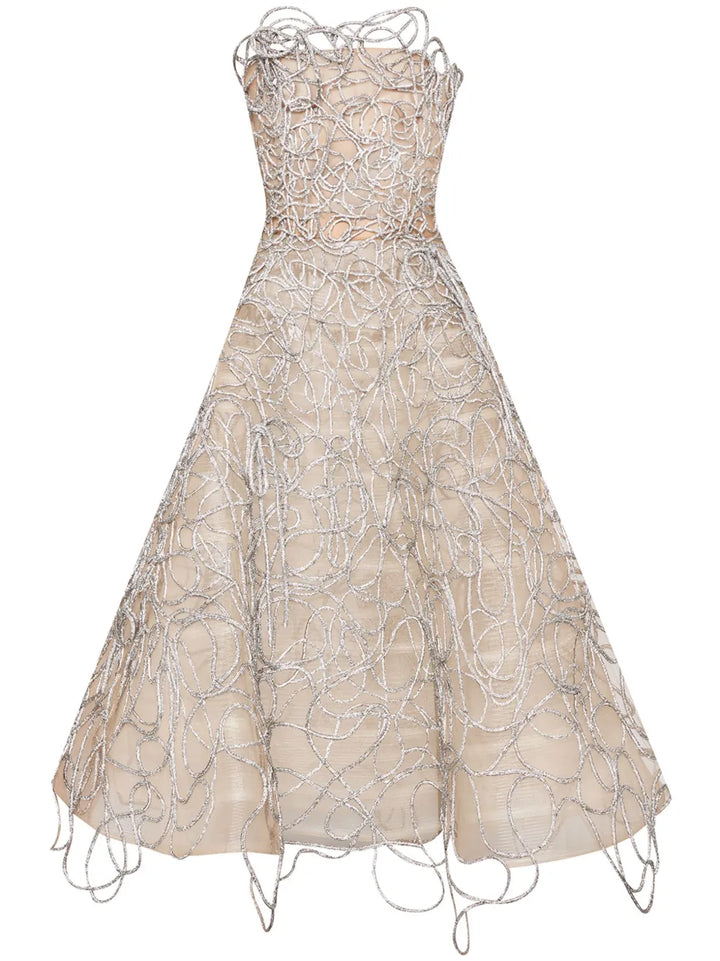 Crystal Embroidered cord gown