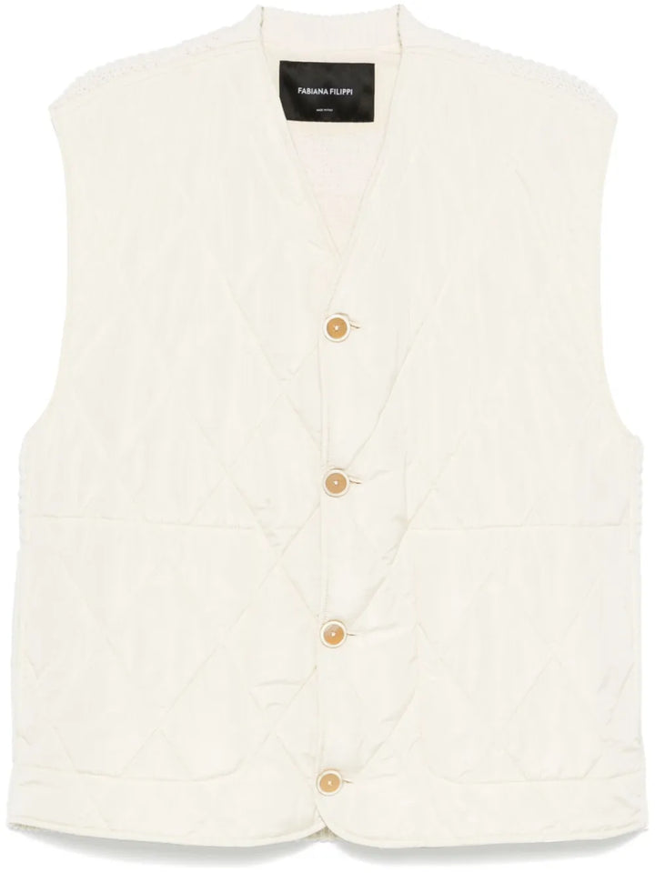 diamond-quilted gilet
