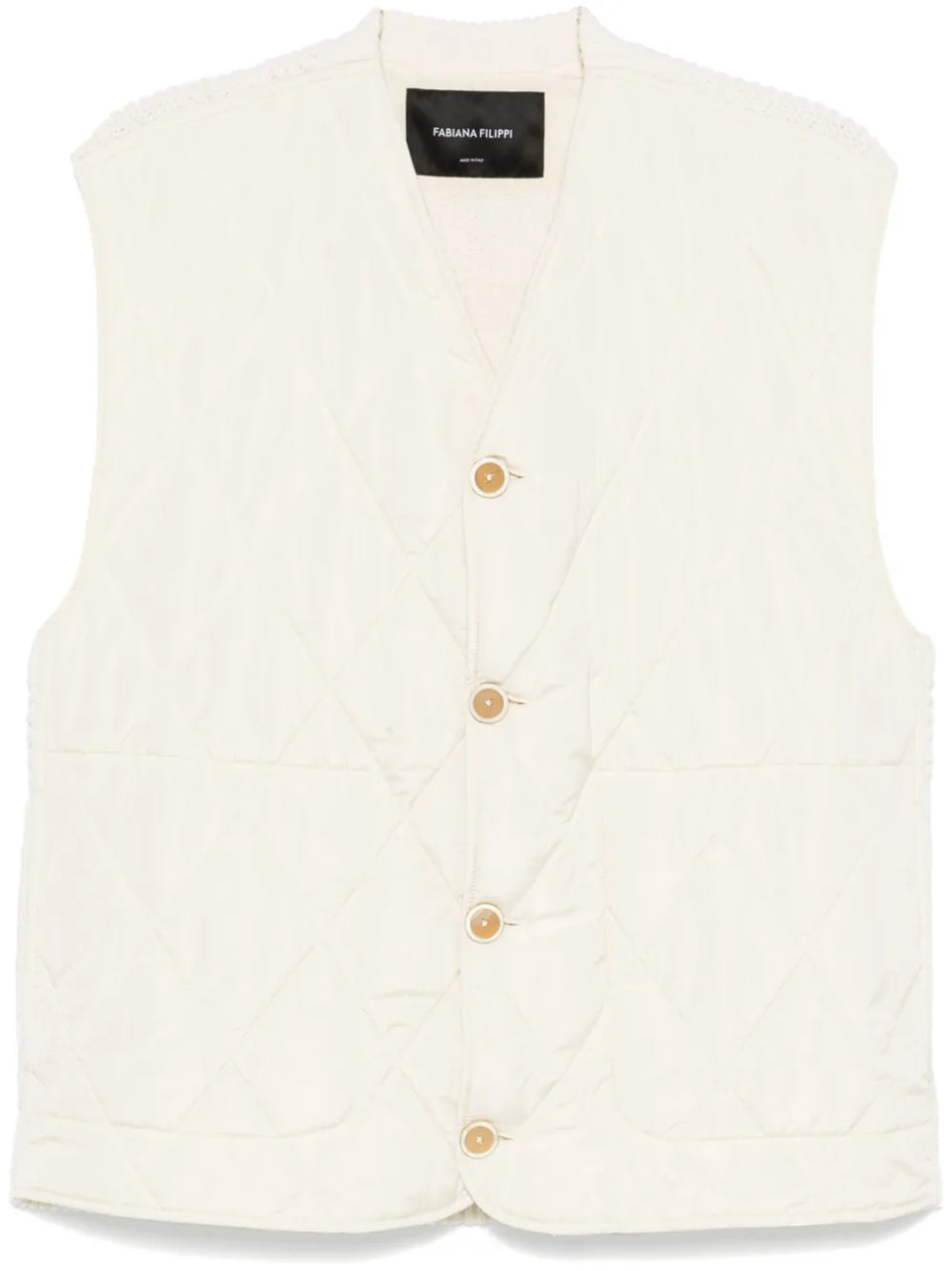 diamond-quilted gilet