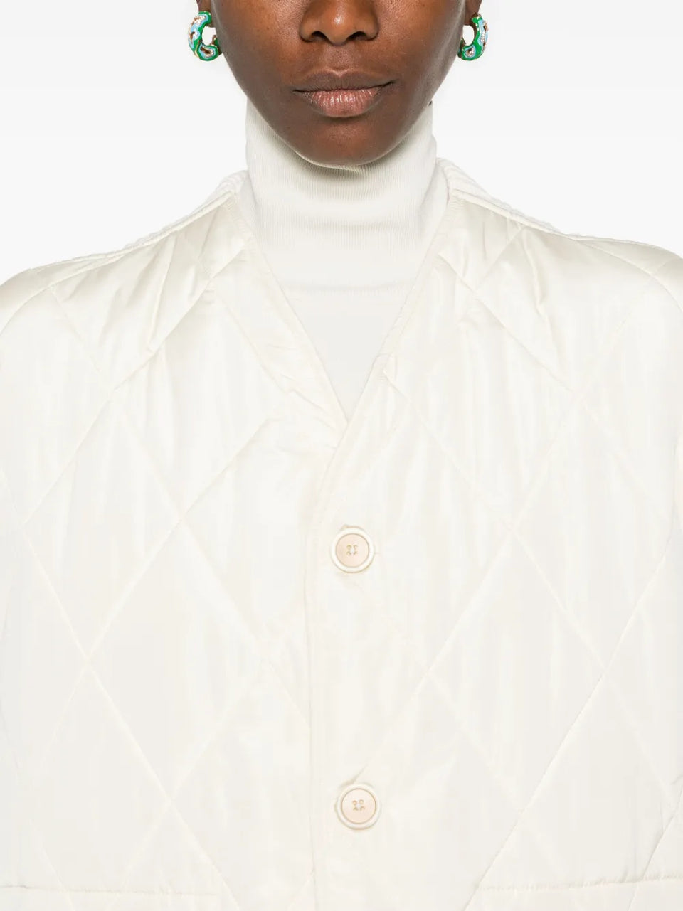 diamond-quilted gilet