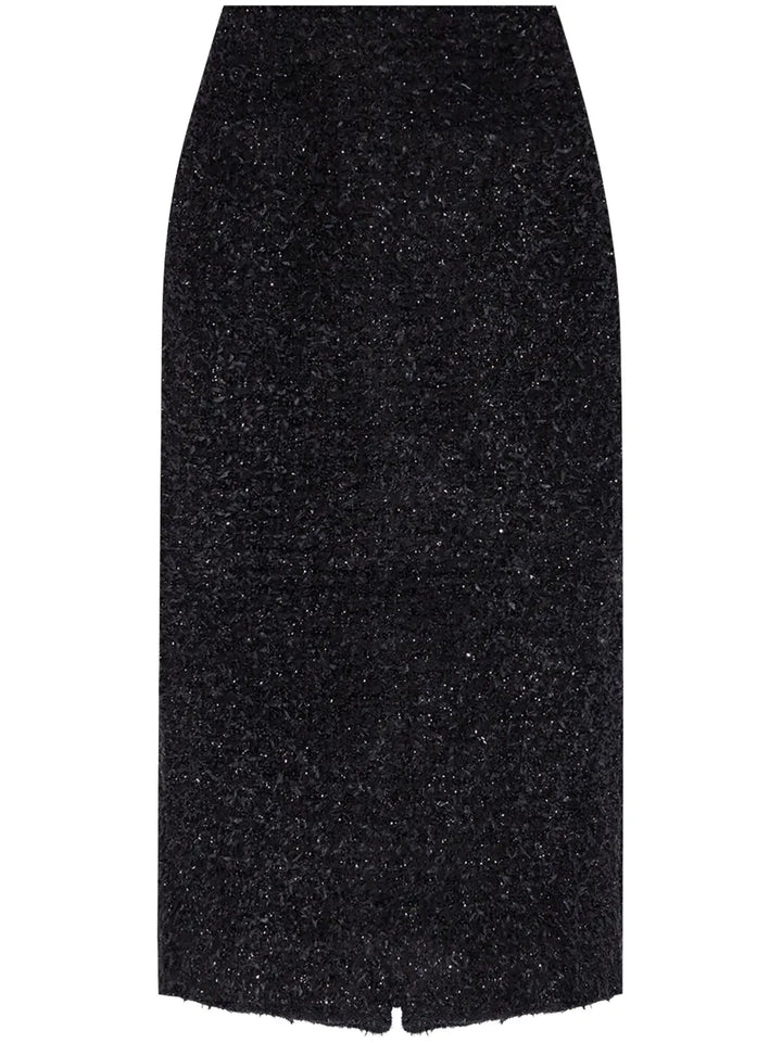 tweed midi skirt
