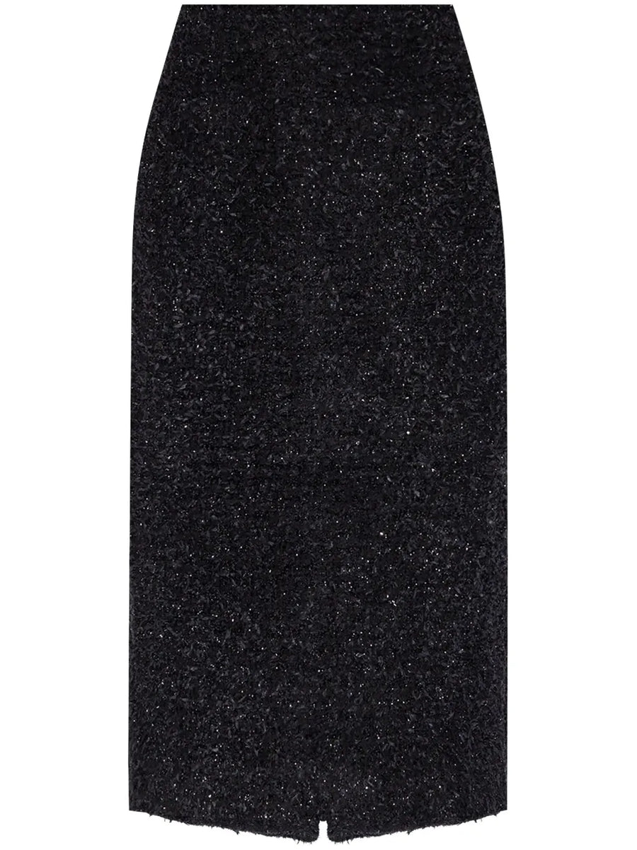 tweed midi skirt