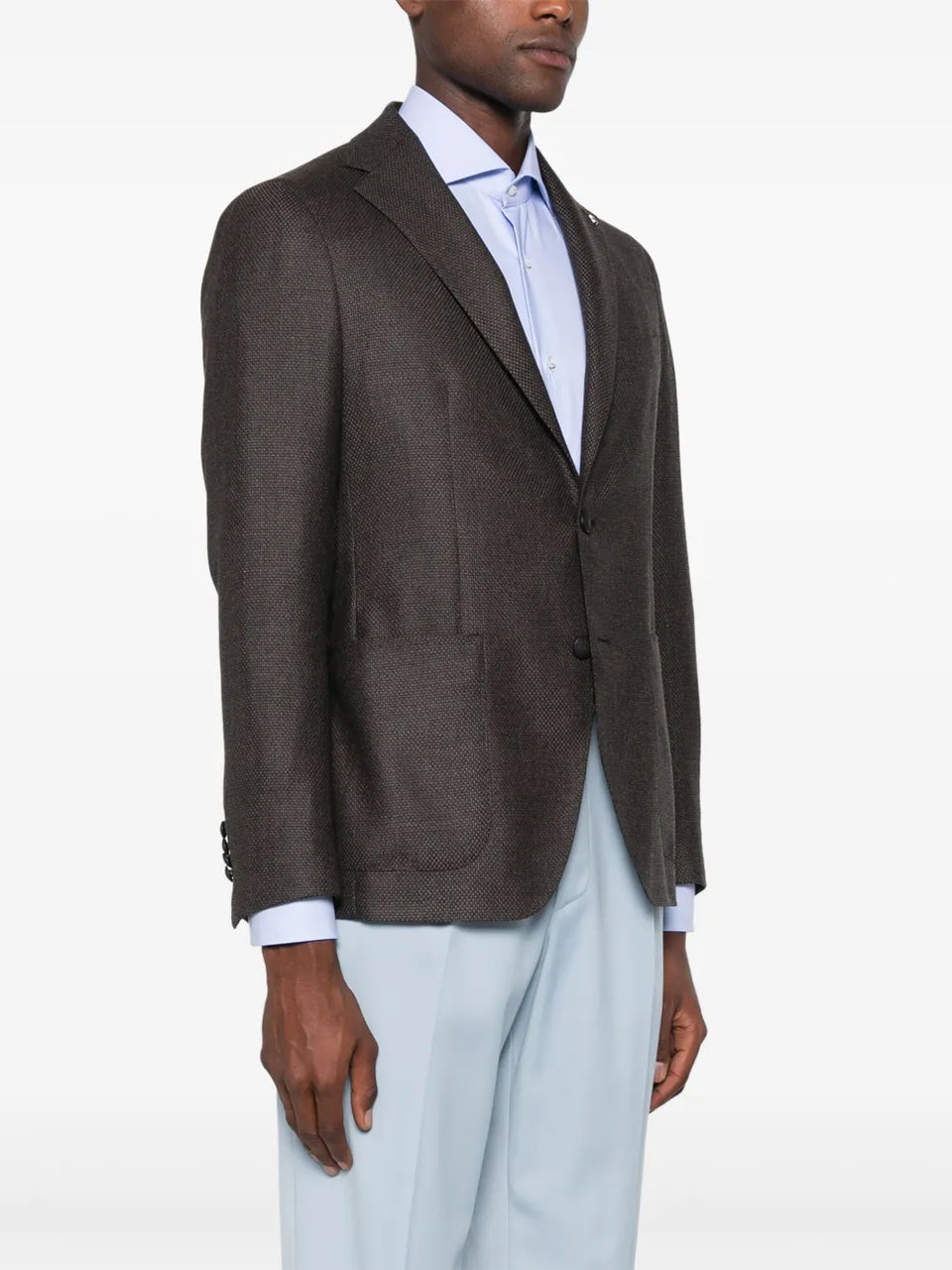 brooch-detail blazer