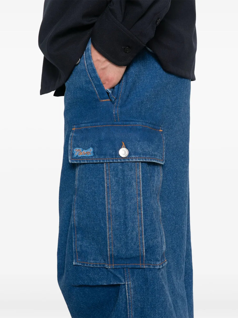 logo-patch cargo jeans