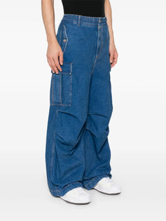 logo-patch cargo jeans