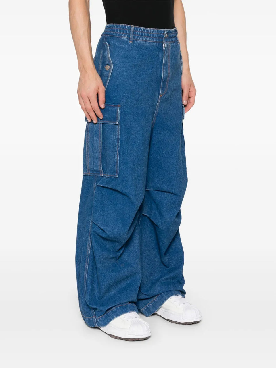 logo-patch cargo jeans