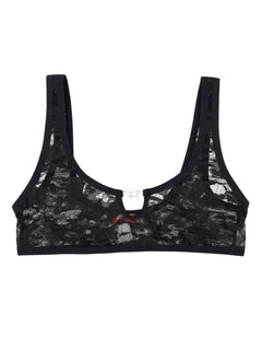 logo-plaque lace bralette