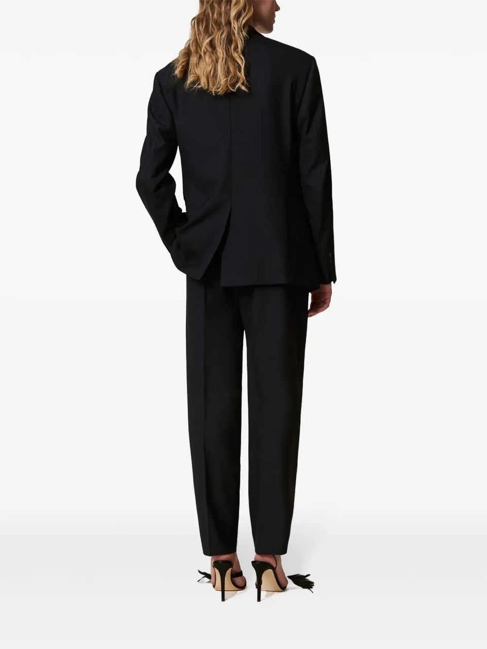 pleat-detail straight-leg trousers