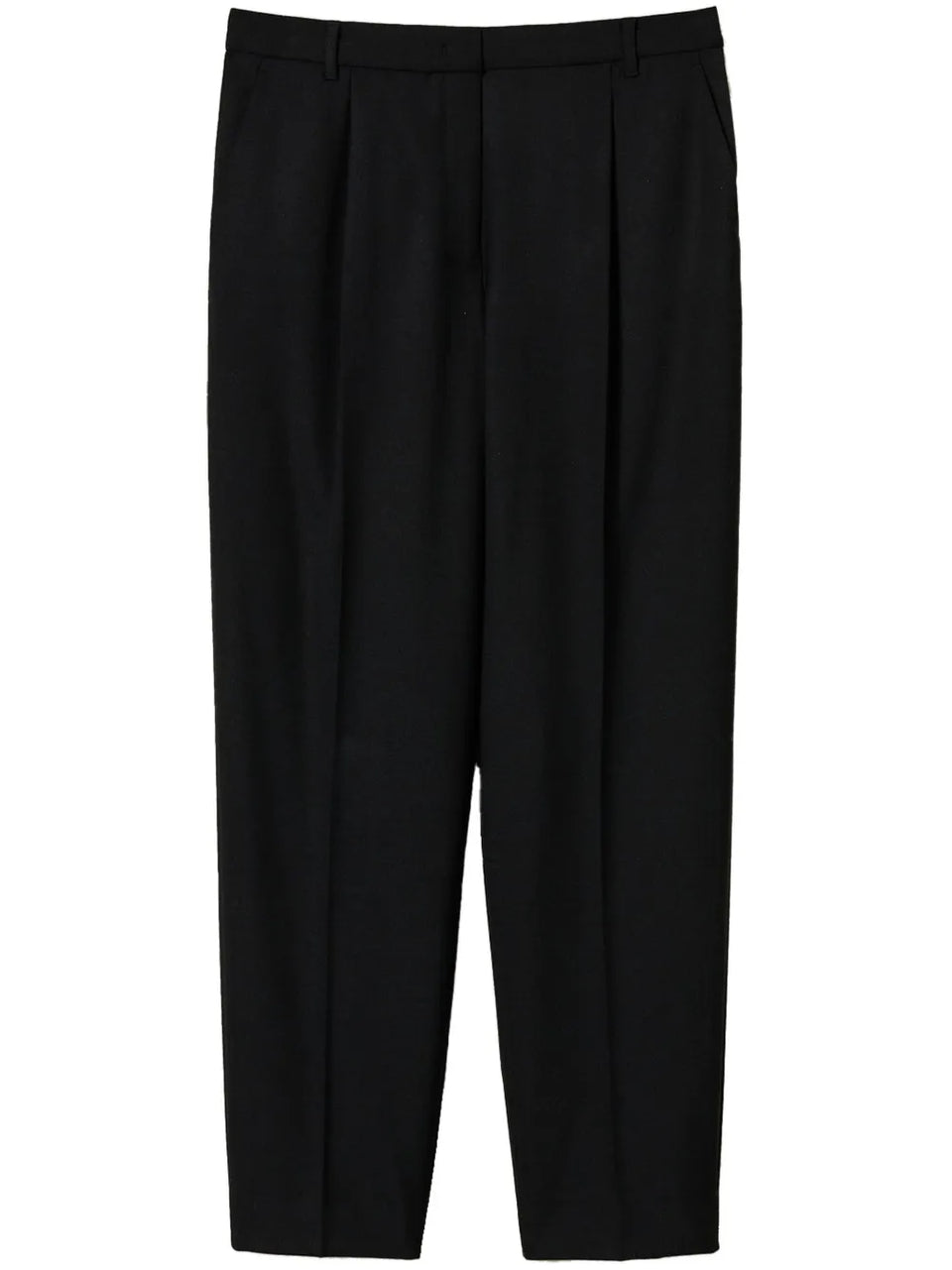 pleat-detail straight-leg trousers