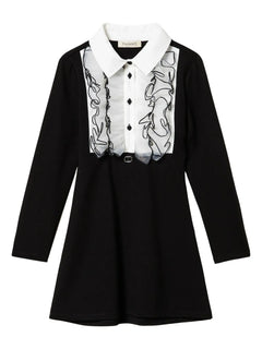 ruffled organza short dress