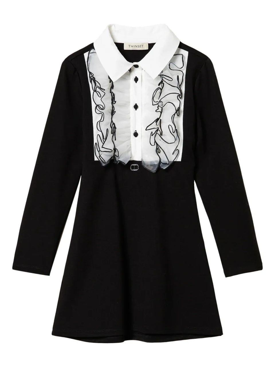 ruffled organza short dress