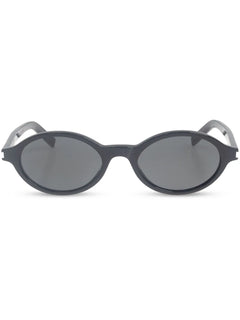 tinted oval-framed sunglasses
