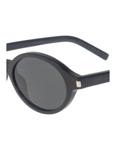 tinted oval-framed sunglasses