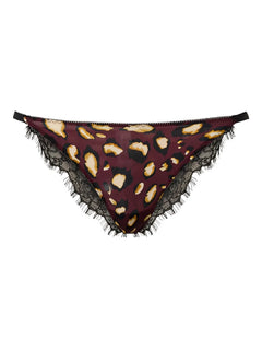 animal-print lace-trimmed briefs