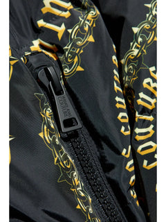 reversible chain-print hooded jacket