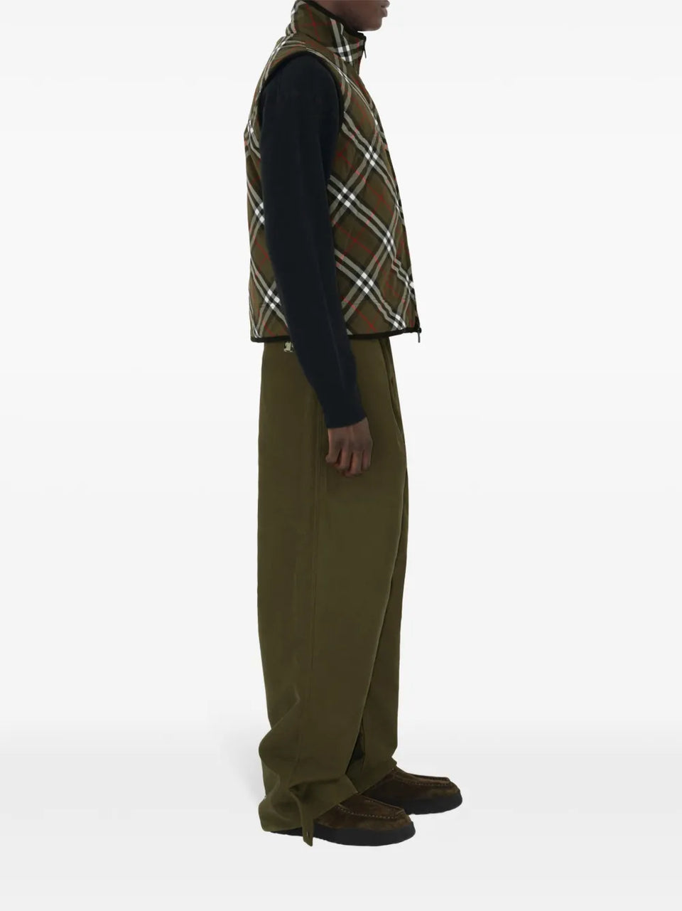 checked padded gilet