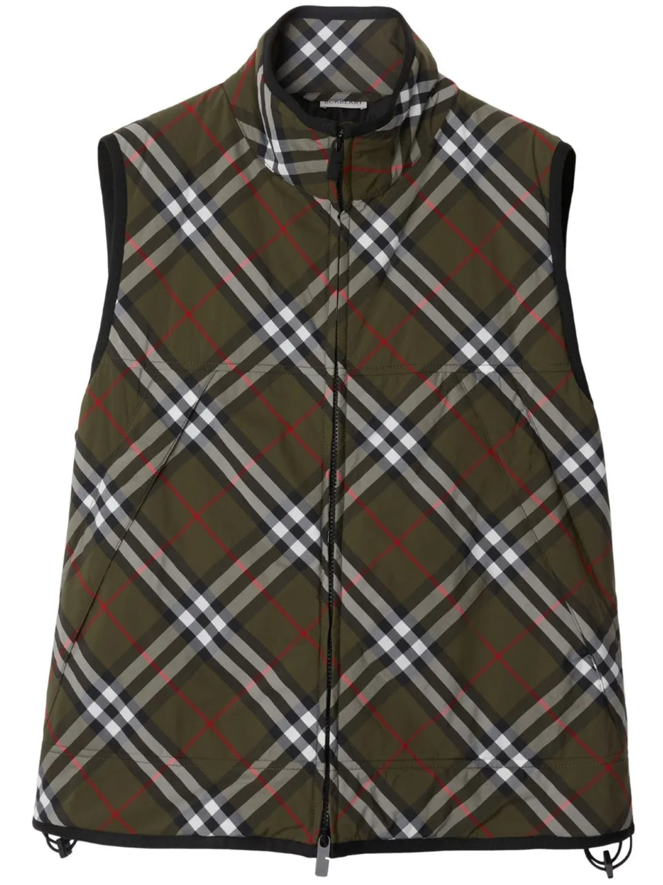 checked padded gilet