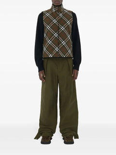 checked padded gilet