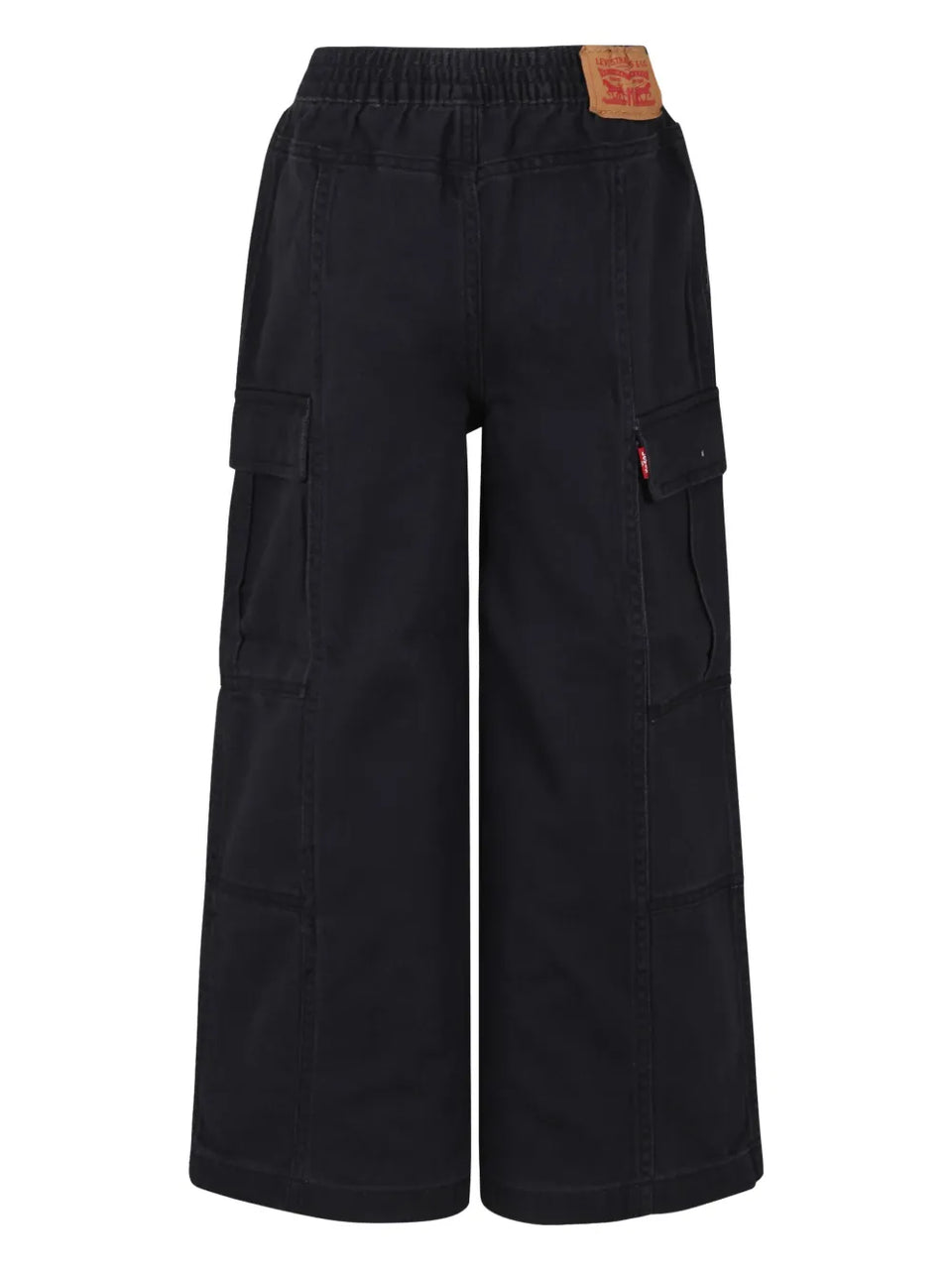 logo-patch wide-leg jeans