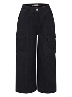 logo-patch wide-leg jeans