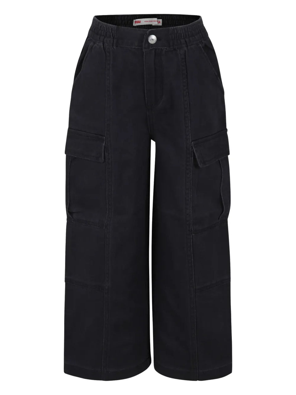 logo-patch wide-leg jeans