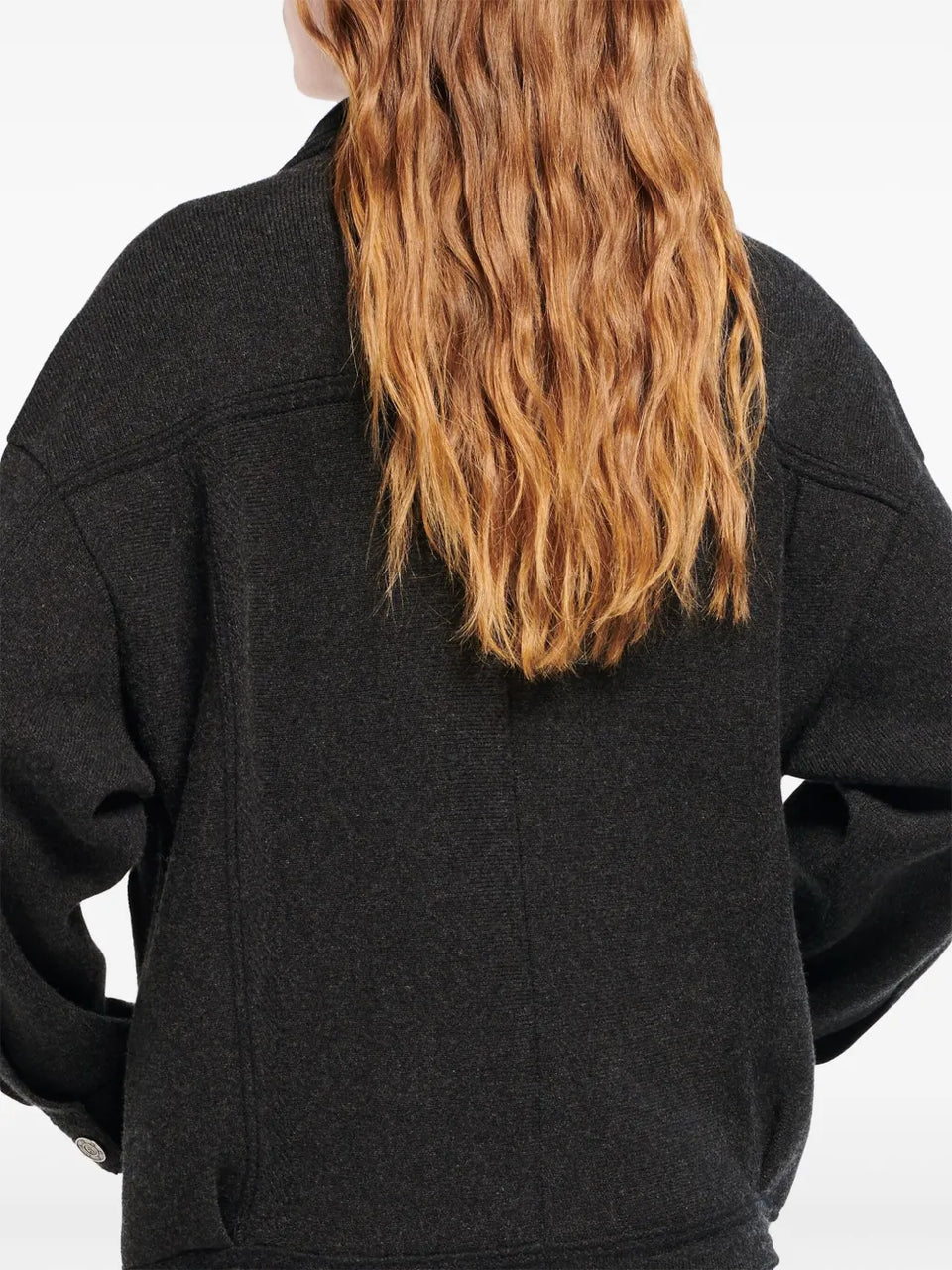 contrast-stitching denim-effect jacket