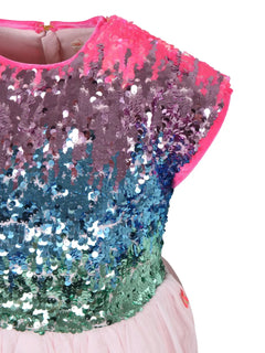 sequin-embellished cap-sleeve dress