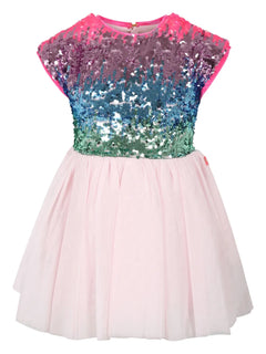 sequin-embellished cap-sleeve dress