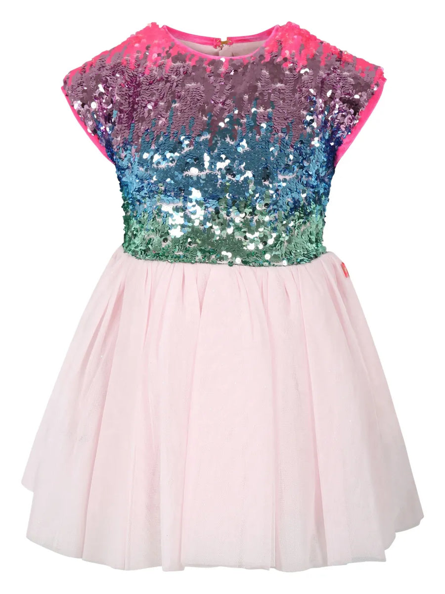 sequin-embellished cap-sleeve dress