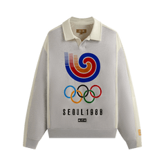 Kith For Olympics Heritage Nelson Collared Pullover Light Heather Grey